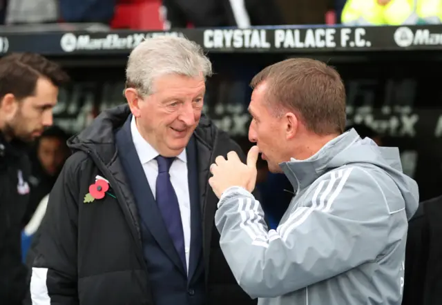 Leicester boss Brendan Rodgers and Crystal Palace manager Brendan Rodgers