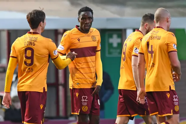 Devante Cole (second left) scored Motherwell's goal