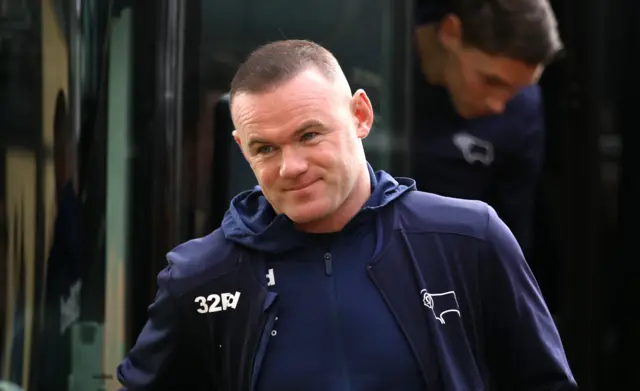 Wayne Rooney arrives at Pride Park