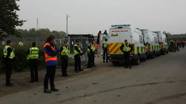 Police at Kirby Misperton