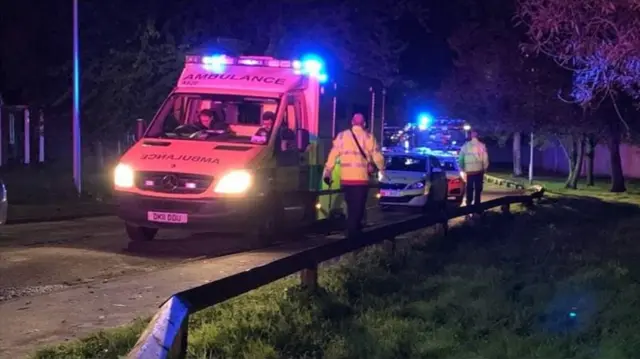 Emergency services at the river rescue