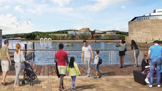 An artist's impression of how the development at Loch Lomond would look