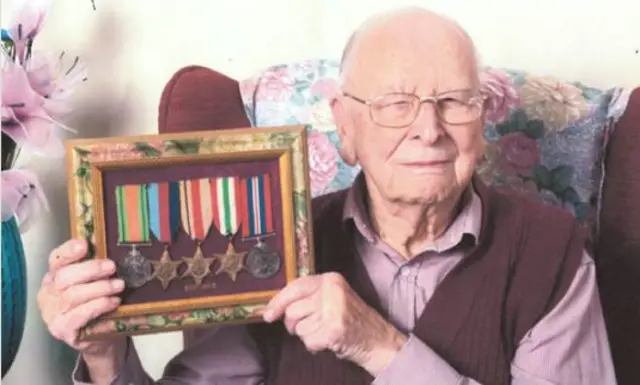 Arthur with his medals