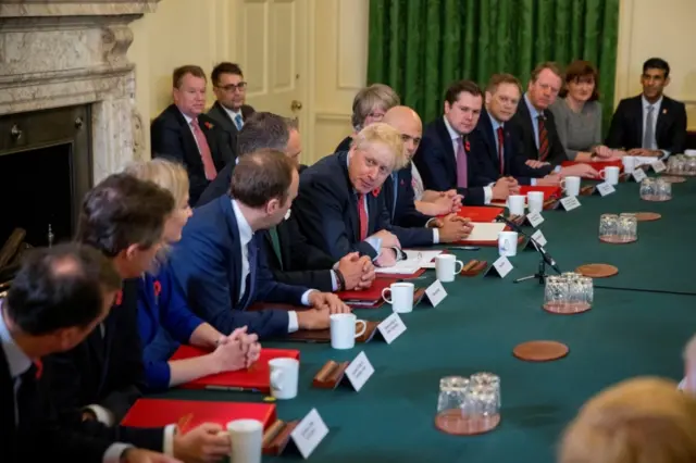 Boris Johnson and his cabinet