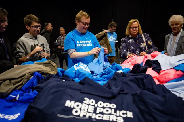 Merchandise up for grabs at the Tory campaign launch