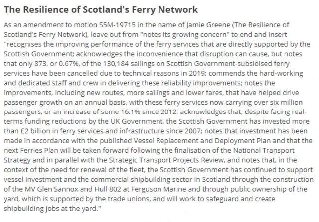 Scottish government's amendment