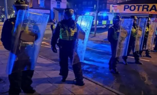 Riot police in Harehills