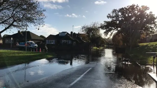 Water flooding from the burst