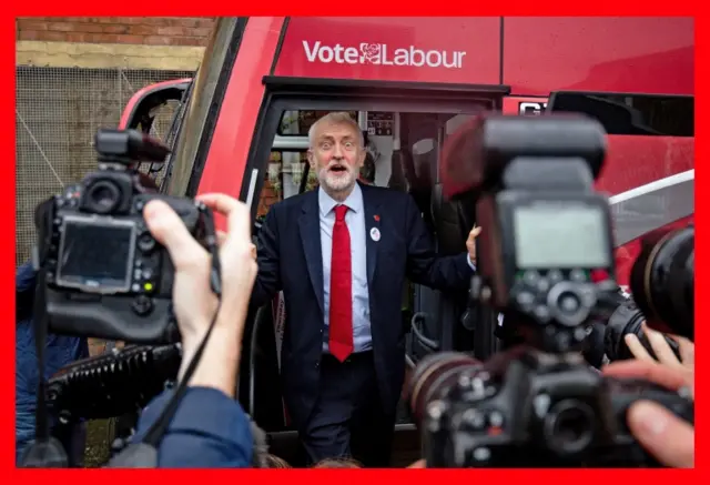 Jeremy Corbyn unveils the Labour battle bus