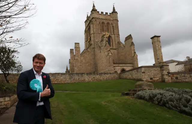 Mr Tice in front of Hartlepool Abbey