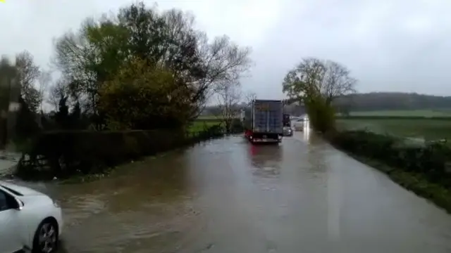 Flooding on a road