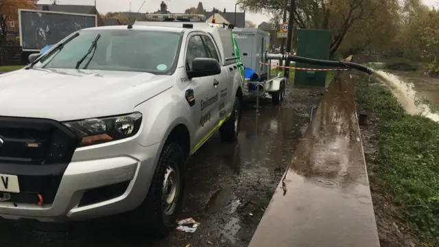 The Environment Agency pumping water