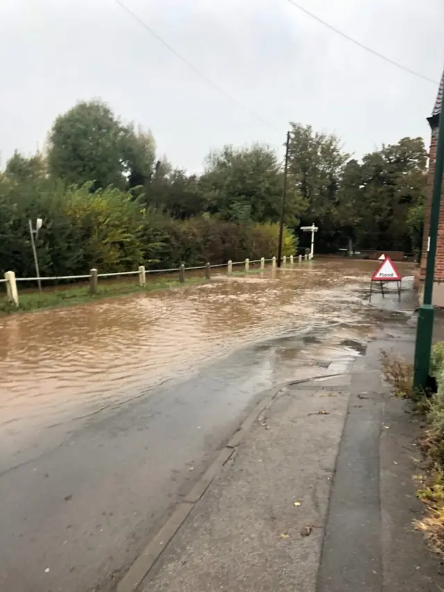 Flooding in Lambley on Main Street.