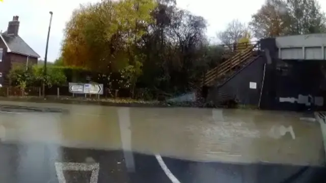 Flooding on a road