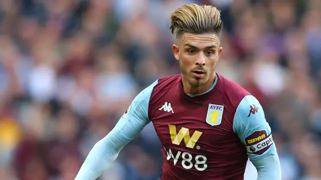 Jack Grealish in Aston Villa shirt