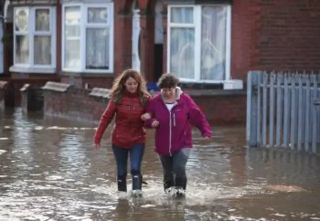 People in flood