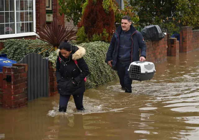 Flooded street in Doncaster