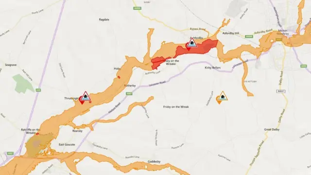 River Wreake at Frisby-on-the-Wreake and River Wreake for mills at Hoby, Thrussington