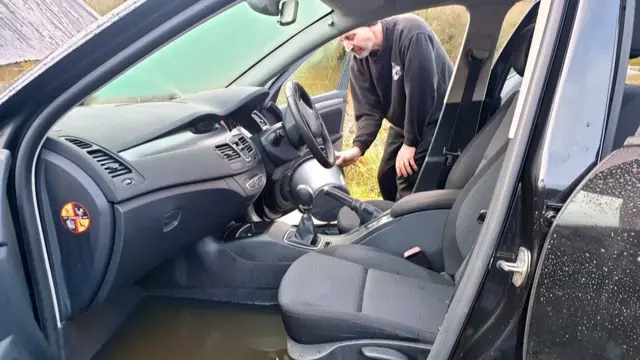 Flooded car