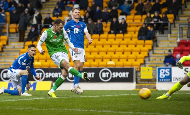 Christian Doidge opens the scoring for Hibs