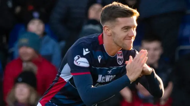 Josh Mullin celebrates the opening goal for Ross County