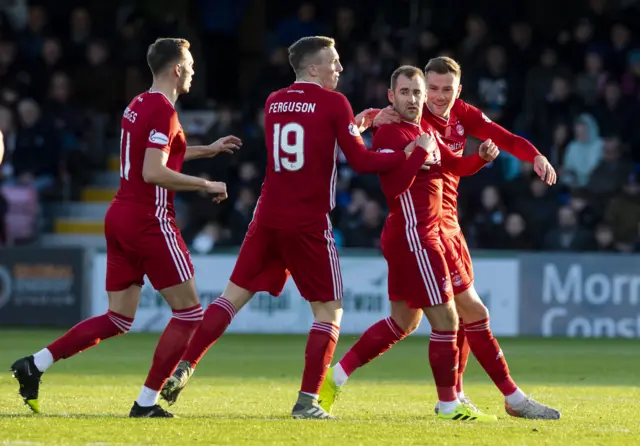 Niall McGinn (second right) equalised for Aberdeen