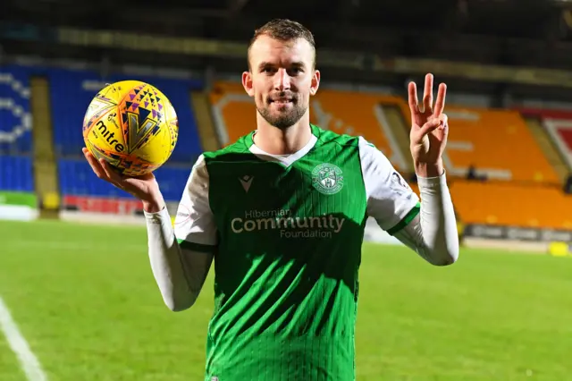 Hibs striker Christian Doidge scored his first league goals for Hibs