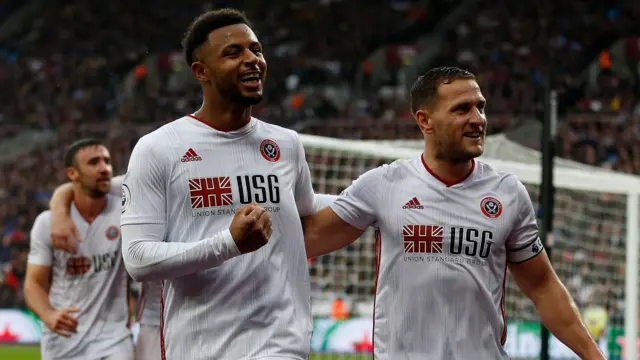 Sheffield United celebration, West Ham United 1-1