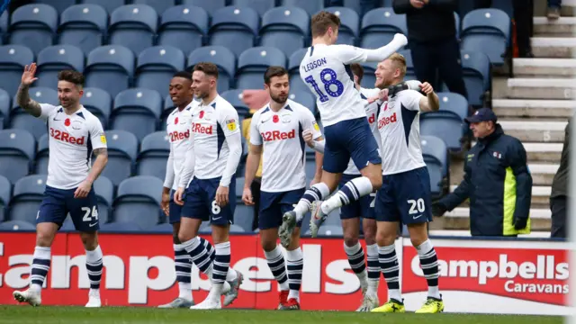 Preston goal celebration