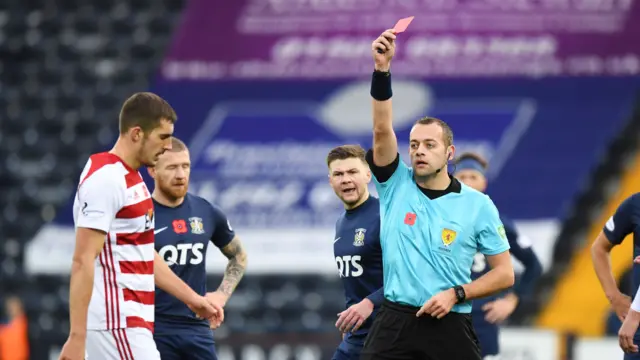 Sam Stubbs is sent off