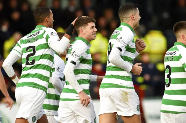 Celtic celebrate Ryan Christie's goal