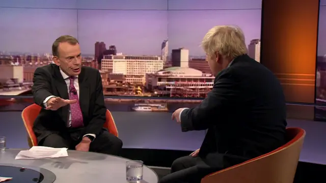 Andrew Marr interviewing Boris Johnson