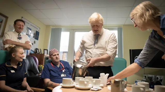 Boris Johnson in a hpsital in Cornwall