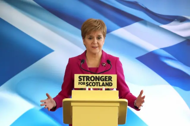 Nicola Sturgeon making a campaign speech