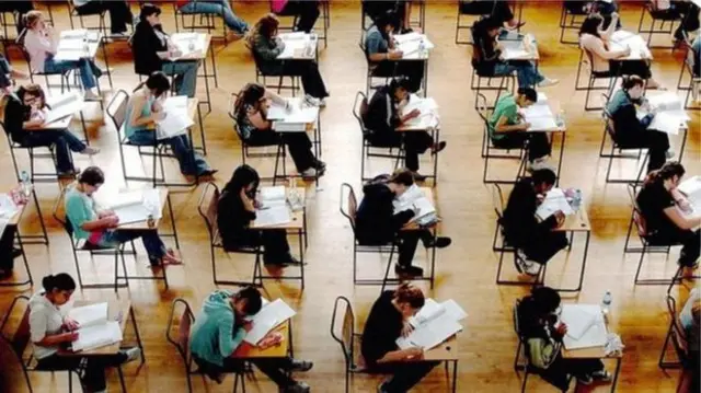 Pupils sitting exam