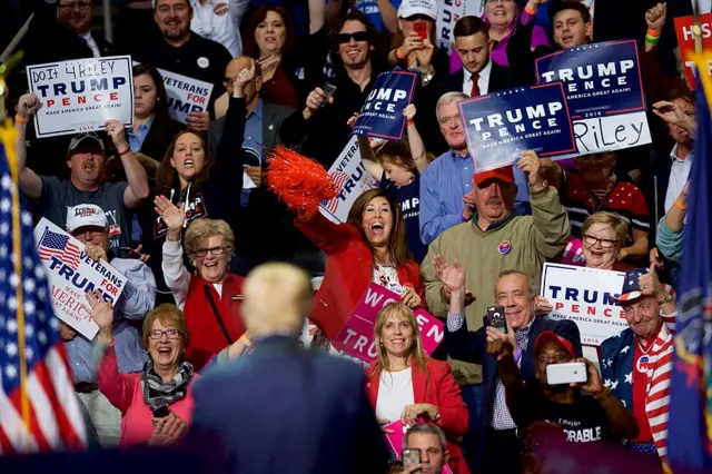 Fans in Hershey, Pennsylvania, cheered for Trump when he rallied there in 2016