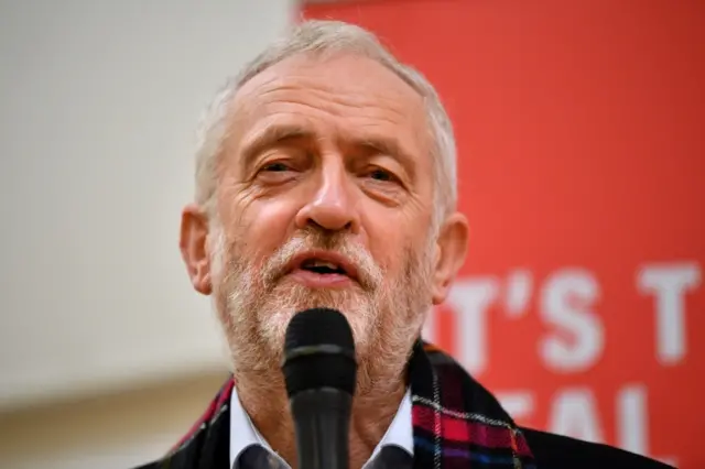 Jeremy Corbyn speaking at rally