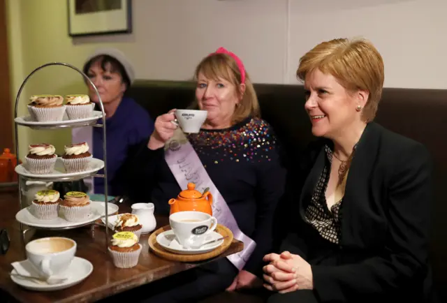 Leader of the Scottish National Party Nicola Sturgeon attends a general election campaign event in Paisley