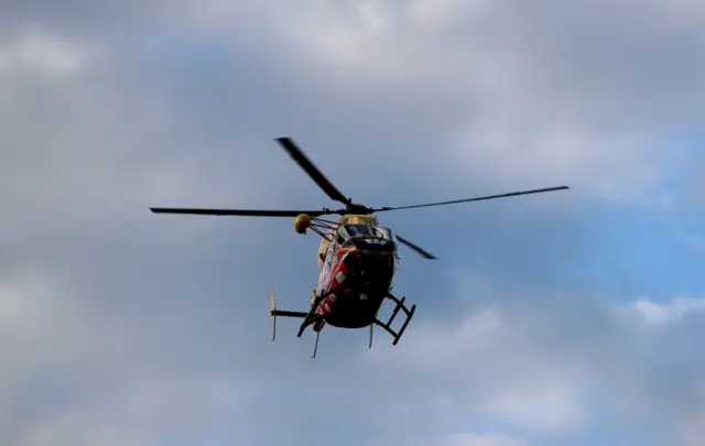 Helicopter arriving at Whaktane airport