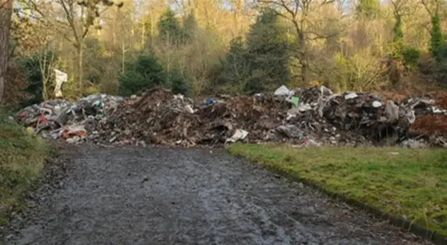 Rubbish dumped at Great Barr Hall