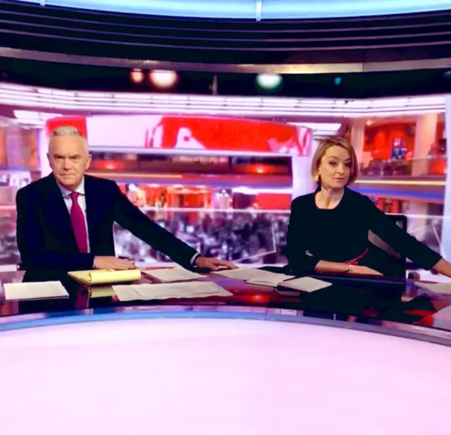 Huw Edwards and Laura Kuenssberg