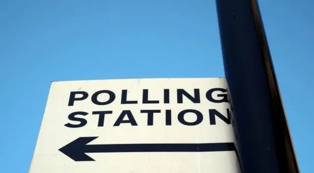 Polling station sign