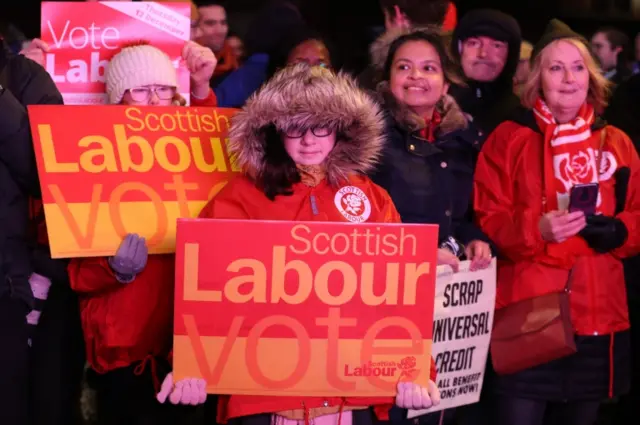 Labour supporters in Glasgow