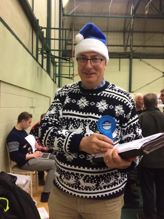 James Moyies in his Christmas jumper