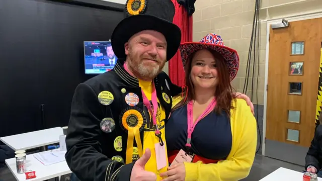 Very Raving Mr P and a supporter