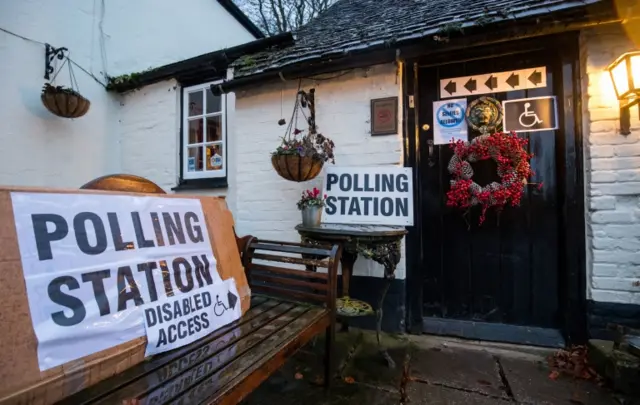 Polling station at the White Horse Inn in Priors Dean, Hampshire