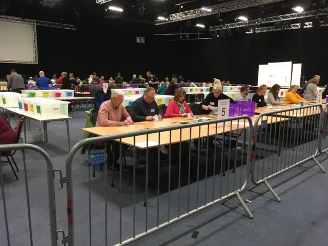 People counting votes in Llandudno