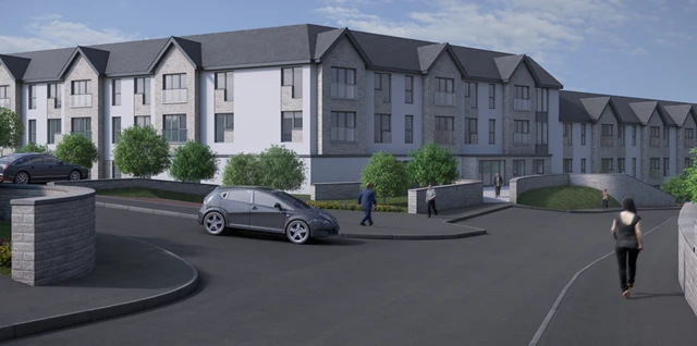 Artist's impression of old folks flats