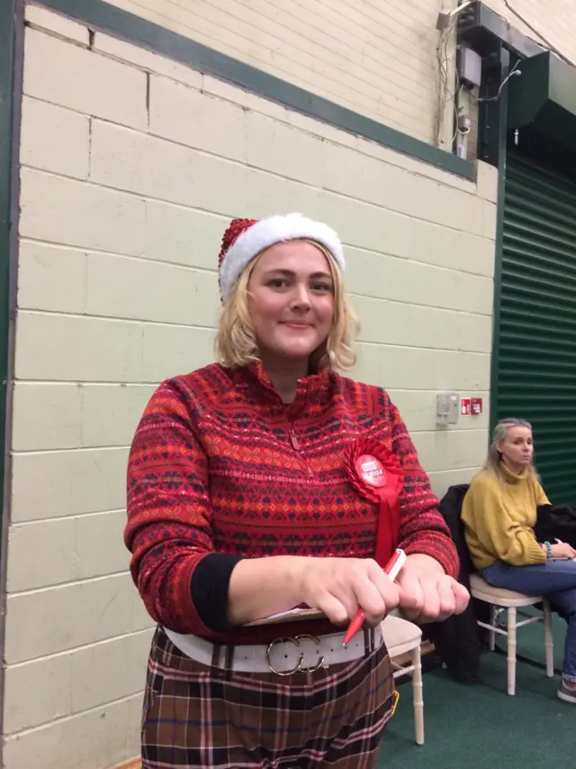 Labour supporter in Christmas jumper
