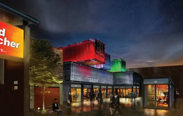 Artist impression of the Tees Bay Box Park proposal